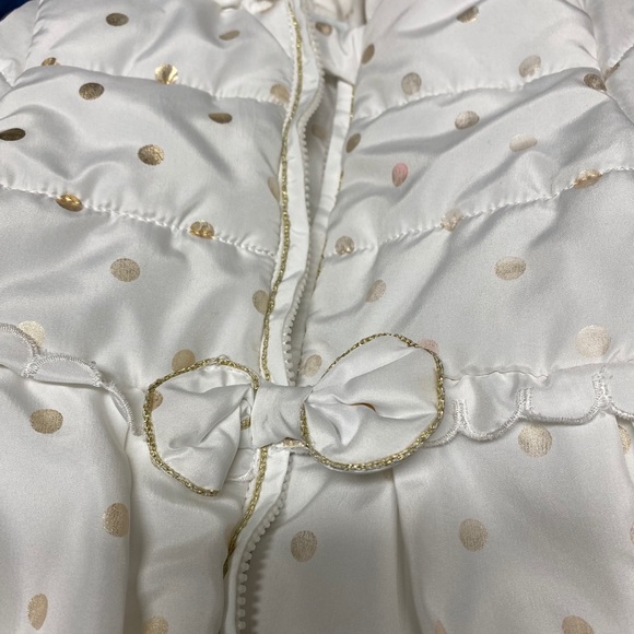 18 mos Puffer coat. White w gold dots - Picture 2 of 4
